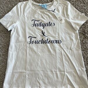 Draper James White Tee with Navy Print